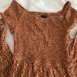 Art Class Rust Smocked Blouse
